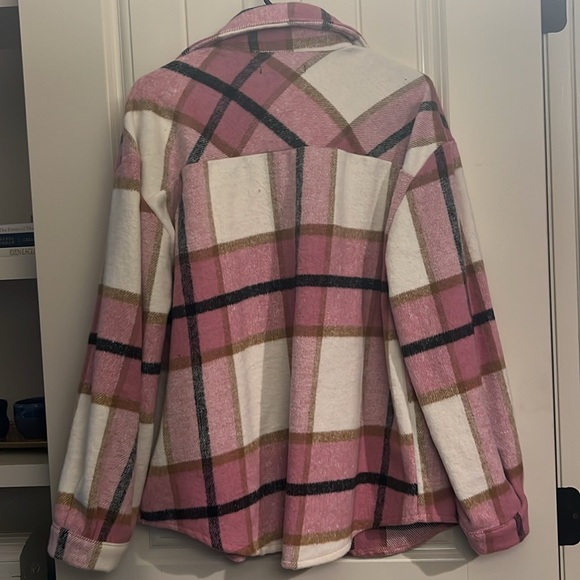 Women’s Pink Flannel Jacket - Picture 2 of 3